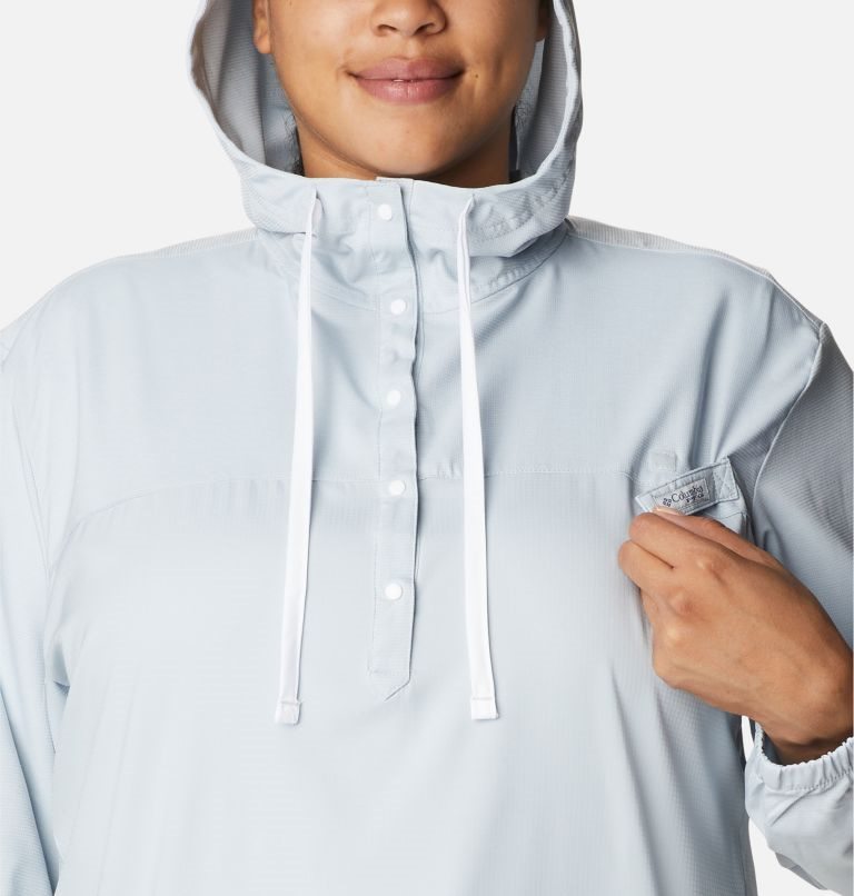 Women's Columbia PFG Tamiami Hoodie Light Grey | Plus Size CA-ML415